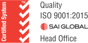 Certified System — Quality ISO 9001:2015, SAI Global, Head Office