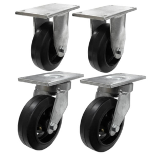 Waste Bin Castor Set with Black Rubber Tyred Wheels (WASTESETT-2)