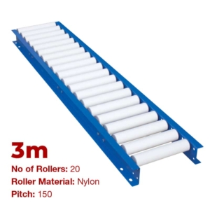 450mm Wide Gravity Conveyor with Nylon Rollers - 3m Long (CGR068)