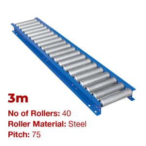 290mm Wide Gravity Conveyor with Steel Rollers - 3m Long (CGR075)