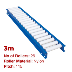 290mm Wide Gravity Conveyor with Nylon Rollers - 3m Long (CGR078)