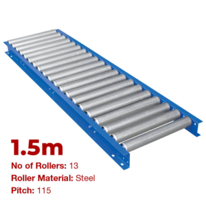 450mm Wide Gravity Conveyor with Steel Rollers - 1.5m Long (CGR083)