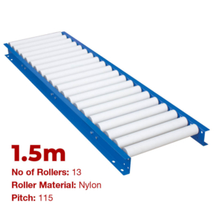 450mm Wide Gravity Conveyor with Nylon Rollers - 1.5m Long (CGR084)