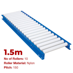 450mm Wide Gravity Conveyor with Nylon Rollers - 1.5m Long (CGR086)