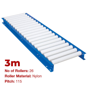 450mm Wide Gravity Conveyor with Nylon Rollers - 3m Long (CGR090)