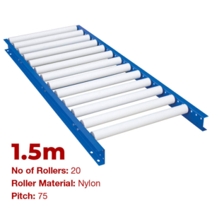 600mm Wide Gravity Conveyor with Nylon Rollers - 1.5m Long (CGR093)