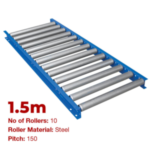 600mm Wide Gravity Conveyor with Steel Rollers - 1.5m Long (CGR096)