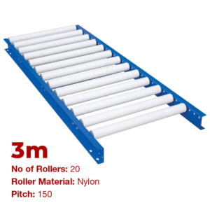 600mm Wide Gravity Conveyor with Nylon Rollers - 3m Long (CGR103)