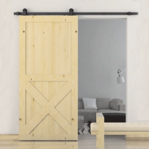 European Style Carbon Black Steel 2m Barn Door Hardware Kit (BHR002)
