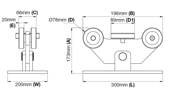 Cantilever Gate Carriage 5 Wheels (GTR027) - Image 2