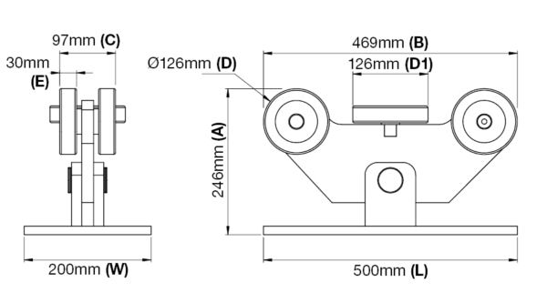 Cantilever Gate Carriage 5 Wheels (GTR028) - Image 2