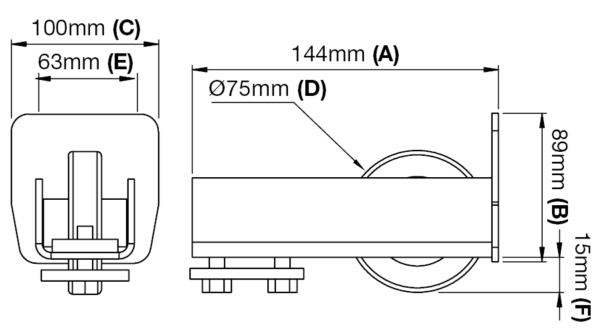 Cantilever Gate Guide Wheel (GTR030) - Image 2