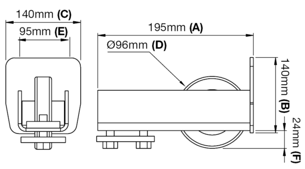 Cantilever Gate Guide Wheel (GTR031) - Image 2