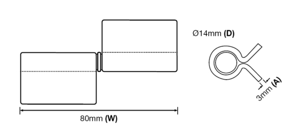 14mm Diameter Flag Welding Hinge (GTR105) - Image 2