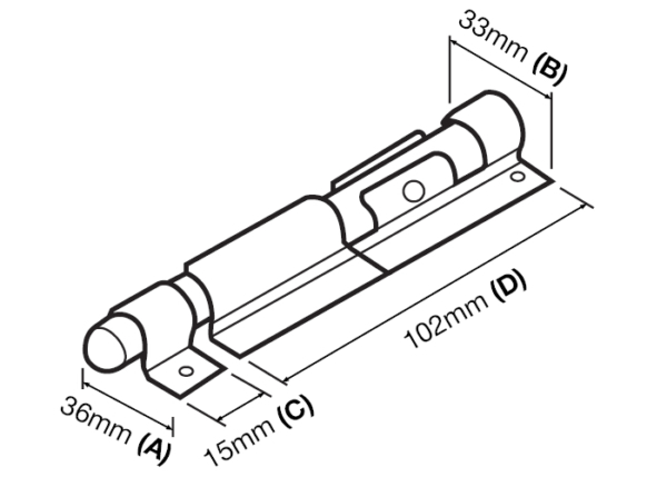 Barrel Bolt Gate Latch (GTR145) - Image 2