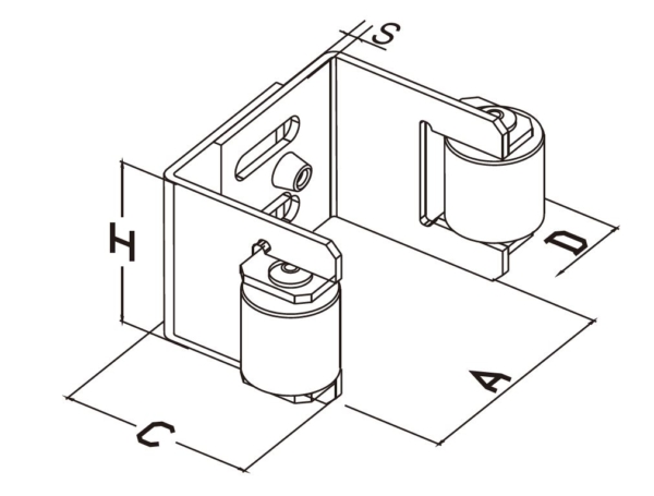 Gate End Stop - Double Guide Rollers (GTR264) - Image 2
