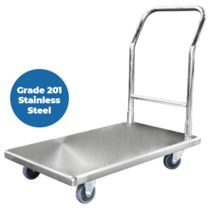 850 x 545mm Grade 201 Stainless Platform Trolley (PFR027)