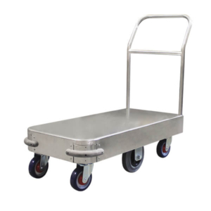 Narrow 6 Wheel Stock Platform Trolley Single Handle | PGR100