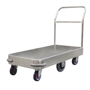 Wide 6 Wheel Stock Platform Trolley Single Handle | PGR200