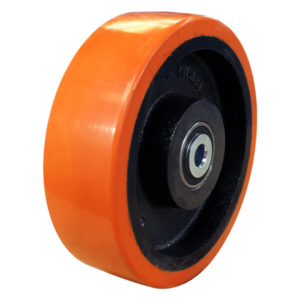 250mm Polyurethane Tyred Cast Iron Centred Wheel | 40mm Axle Diameter (PU1048-M40)