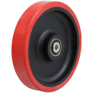 250mm Polyurethane Tyred Cast Iron Centred Wheel | 20mm Axle Diameter (PU1056-M20)