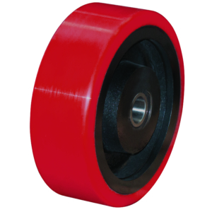300mm Polyurethane Tyred Cast Iron Centred Wheel | 35mm Axle Diameter (PU1203-M35)