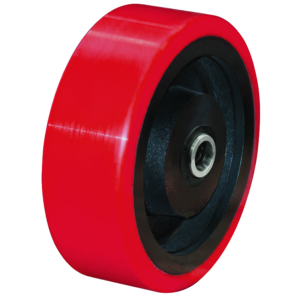 300mm Polyurethane Tyred Cast Iron Centred Wheel | 40mm Axle Diameter (PU1203-M40)