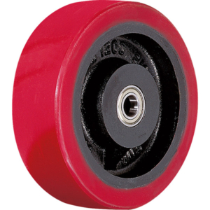 300mm Polyurethane Tyred Cast Iron Centred Wheel | 25mm Axle Diameter (PU1224-M25)