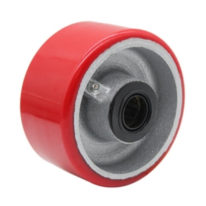 100mm Polyurethane Tyred Cast Iron Centred Wheel | 3/4" Axle Diameter (PU424-75)