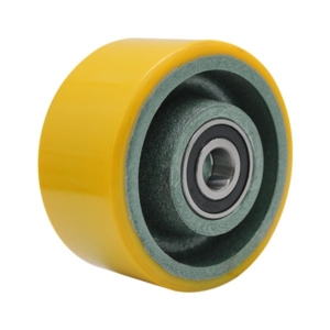 100mm Polyurethane Tyred Cast Iron Centred Wheel | 5/8" Axle Diameter (PU425-62)
