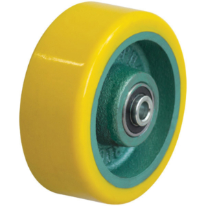 100mm Polyurethane Tyred Cast Iron Centred Wheel | 1/2" Axle Diameter (PU449-50)