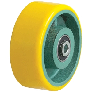 125mm Polyurethane Tyred Cast Iron Centred Wheel | 5/8" Axle Diameter (PU525-62)