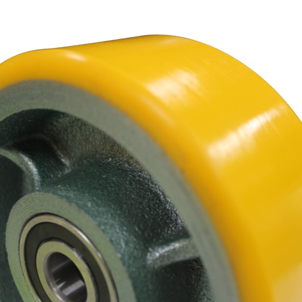 125mm Polyurethane Tyred Cast Iron Centred Wheel | 20mm Axle Diameter (PU525-M20) - Image 2