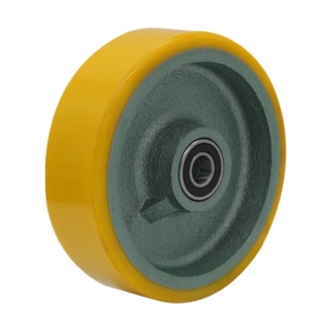 125mm Polyurethane Tyred Cast Iron Centred Wheel | 1/2" Axle Diameter (PU549-50)