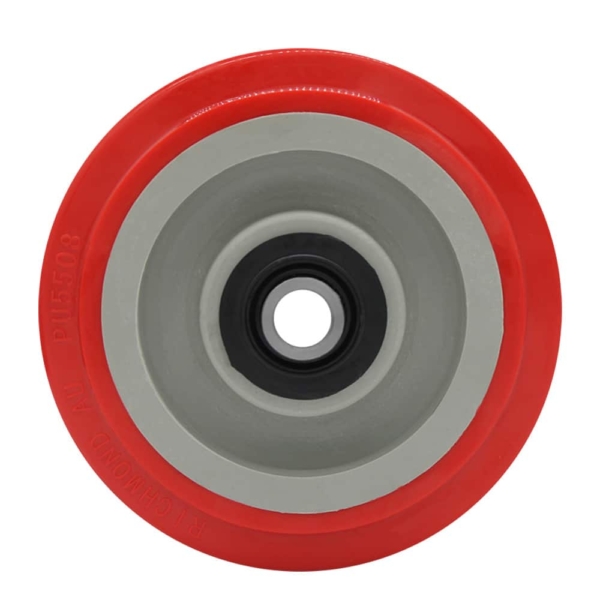 125mm Polyurethane Tyred Nylon Centred Wheel | 1/2" Axle Diameter (PU5508-50) - Image 2