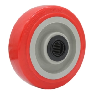 125mm Polyurethane Tyred Nylon Centred Wheel | 3/4" Axle Diameter (PU5508-75)