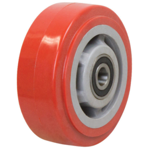 125mm Polyurethane Tyred Nylon Centred Wheel | 3/4" Axle Diameter (PU5509-75)