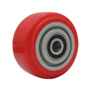 100mm Polyurethane Tyred Nylon Centred Wheel | 20mm Axle Diameter (PU4409-M20)