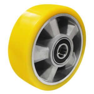 150mm Crowned Polyurethane Tyred Aluminium Centred Wheel | 20mm Axle Diameter (PU607-M20)