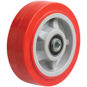 150mm Polyurethane Tyred Nylon Centred Wheel | 20mm Axle Diameter (PU6071-M20)
