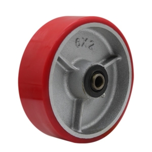 150mm Polyurethane Tyred Cast Iron Centred Wheel | 1/2" Axle Diameter (PU614-50)