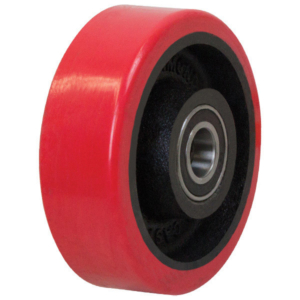 150mm Polyurethane Tyred Cast Iron Centred Wheel | 25mm Axle Diameter (PU615-M25)