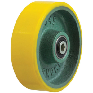 150mm Polyurethane Tyred Cast Iron Centred Wheel | 20mm Axle Diameter (PU649-M20)