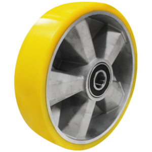 200mm Crowned Polyurethane Tyred Aluminium Centred Wheel | 20mm Axle Diameter (PU807-M20)