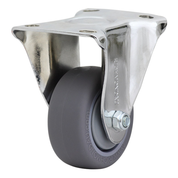 75mm Inst Rubber Rigid Chrome Durolite Castor (R3375)