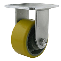 100mm Polyurethane Tyred Cast Iron Centred Wheel 500kg Capacity Castor (R4389)