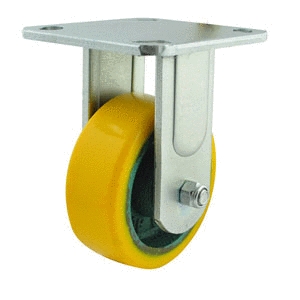 100mm Polyurethane Tyred Cast Iron Centred Wheel 330kg Capacity Castor (R4449)