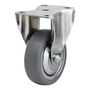 100mm Inst Rubber Rigid Chrome Durolite Castor (R4475)