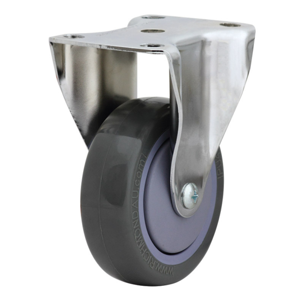 100mm Poly Nylon Rigid Chrome Durolite Castor (R4487)