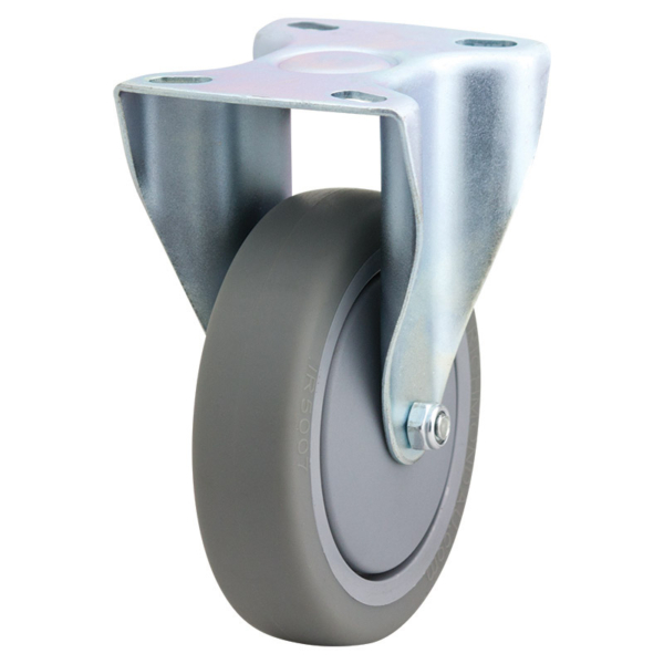 125mm Inst Rubber Rigid Zinc Durolite Castor (R5105)
